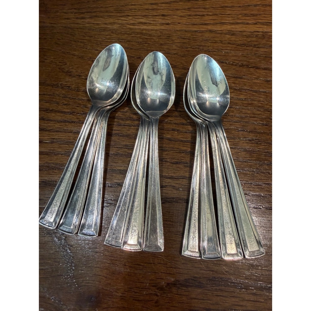 Vintage EPNS A1 Sheffield England Silver Plate Demitasse Set of 10 Coffee Spoons